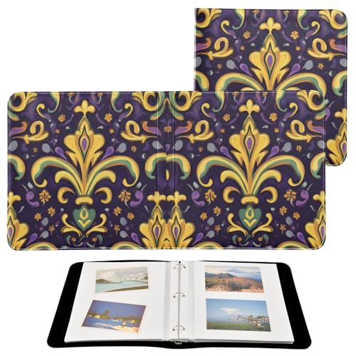 Álbum de fotos scrapbook DIY adhesivo con cubierta de cuero PU, 3 anillas, 40 páginas, tamaño 8x10 para recuerdos miniatura 2