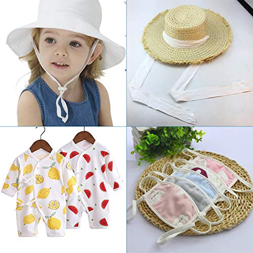 Pandahall 49Yards Cotton Twill Tape Ribbons 5/8" White Herringbone Webbing Bias Tape Ribbons For Sewing Craft Gift Wrapping Binding Home Decor #TOP5