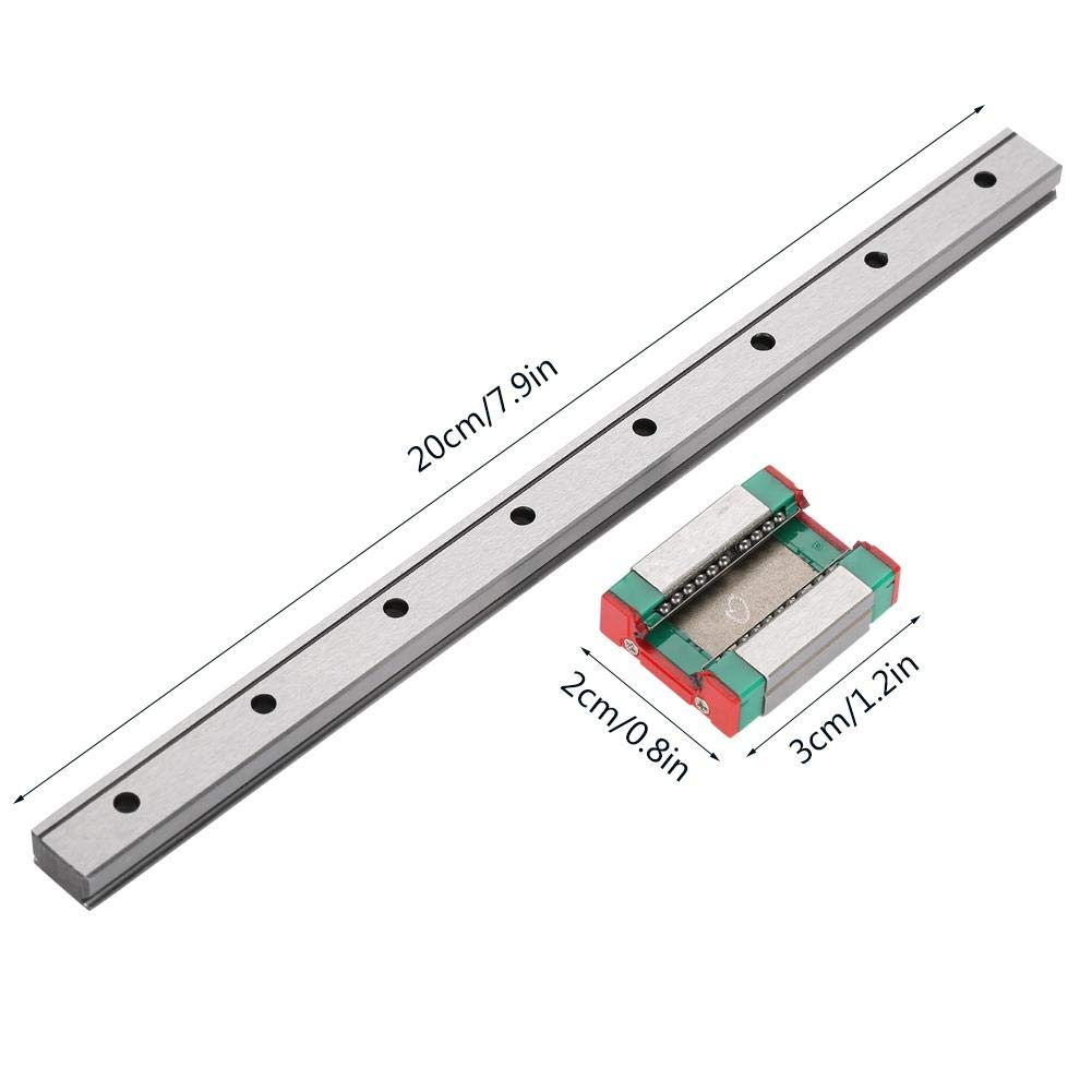 Carril lineal en miniatura 100-450 mm con bloque LML12B guía deslizante acero rodamientos 200mm