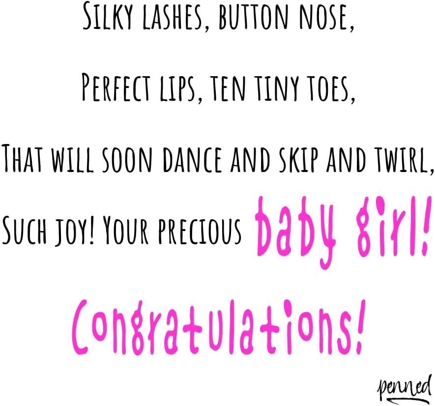 Miniatura 2 de Penned Camiseta de oso de peluche con texto en inglés "It's A Girl" - Peluche marrón de 10 pulgadas con poema inspirador para bebé, niño o niña con