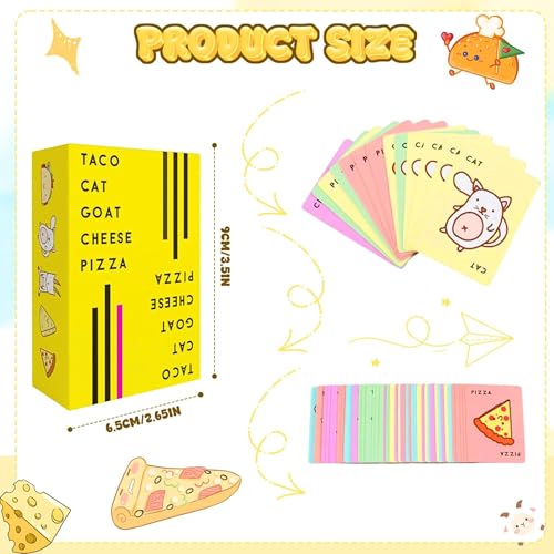 Image of Tickles Taco Cat Goat Cheese Pizza Naughty Party Card Fun Family, Travel & Night Game for Kids & Adults (Ages: 7+ Years, Players: 2-8)