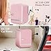 Xbeauty Retro Mini Fridge, Compact Refrigerator with 4L Capacity/6 Cans，Cooler & Warmer, Removable Shelf for Skincare, Beverages, Cosmetics, Perfect for Dorm, Bedroom, Pink