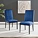 Modway Catalyst Channel Tufted Performance Velvet Parsons Dining Side Chairs in Navy-Set of 2
