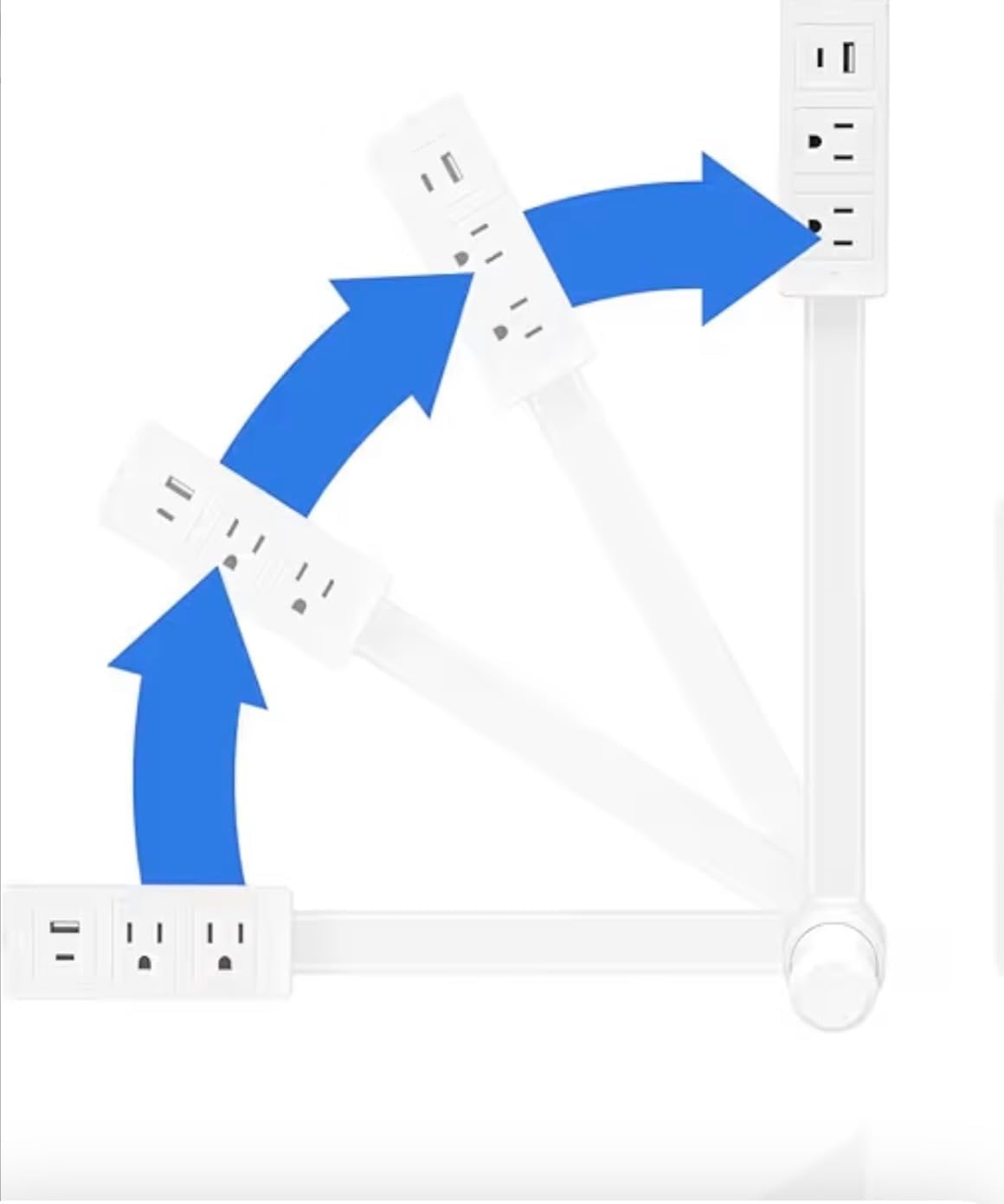 Electrical Outlet Extender Stick with 2 Standard US AC outlets, Along with USB and Type-C Ports for Fast, Adapter-Free Charging.