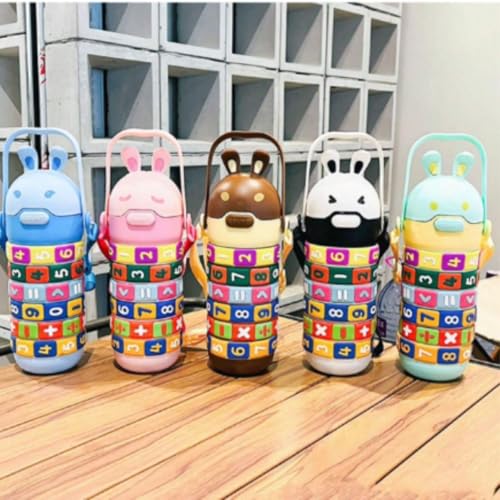 Garrafa De Água Infantil Educacional Interativa com Cores, Tabuada, Números e Contas, 500ML (preto)