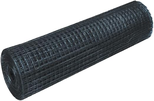 16ga Galvanized Steel Black PVC Coated Welded Wire 2'' x 2'' - Fence Roll (4' x 100')