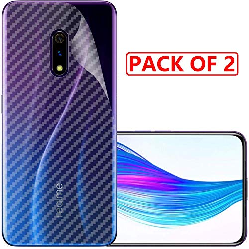 Image of Compatible with (Pack of 2) Oppo Realme X Back Screen Protective Film Carbon Fiber Skin Transparent Screen Guard Sticker