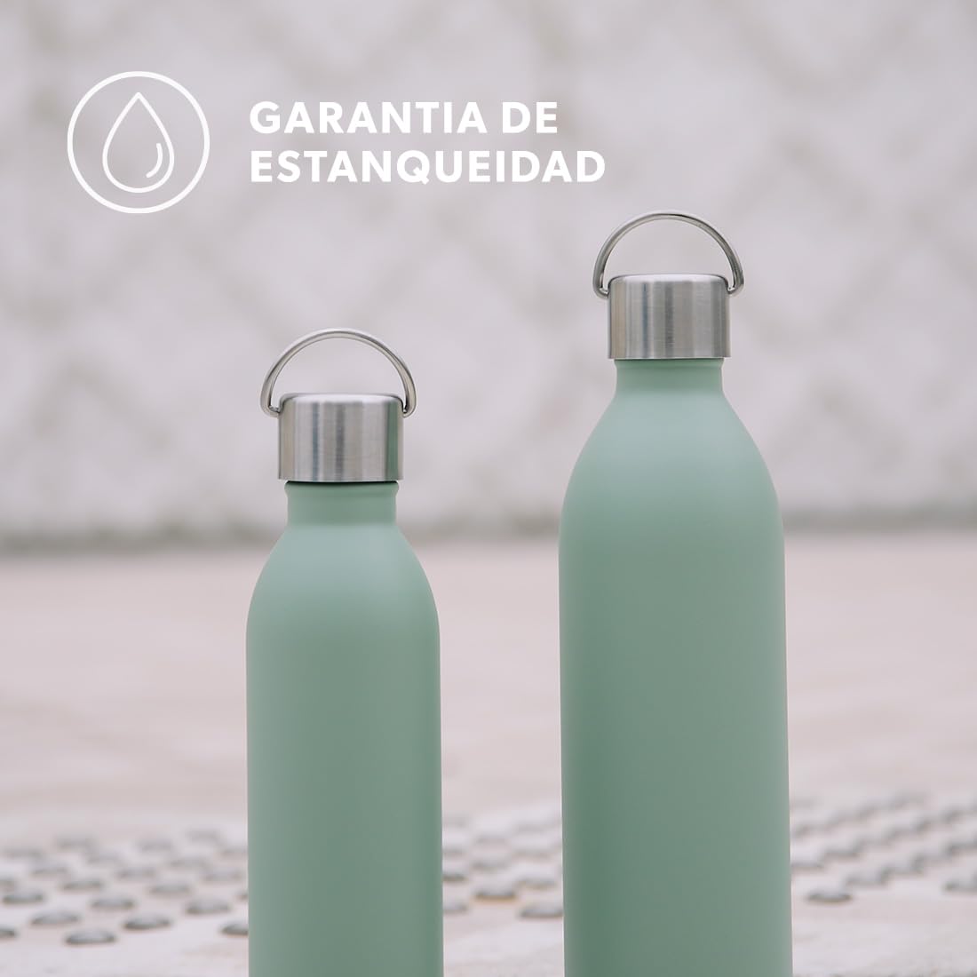 Qwetch - Botella Isotérmica Active Inox 1L Amarillo Active | Botella Agua Acero Inoxidable con Asa - 24h Frío / 12h Caliente - Reutilizable, Hermética y sin BPA