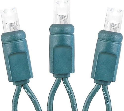 Miniatura 3 de Novelty Lights Juego de mini luces LED de Navidad de 50 luces, luces de cadena de luces de patio para iluminación al aire libre, blanco puro, cable