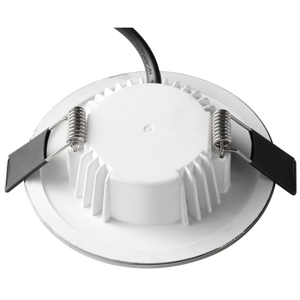 LED Einbauleuchte IP65 Silber warmweiß Ø88 mm 4,9 W 500 lm Deckenspot Einbaustrahler 115° Abstrahlwinkel Lochausschnitt Ø60-68 mm Feuchtraum geeignet 220–240 V - 10 Stück
