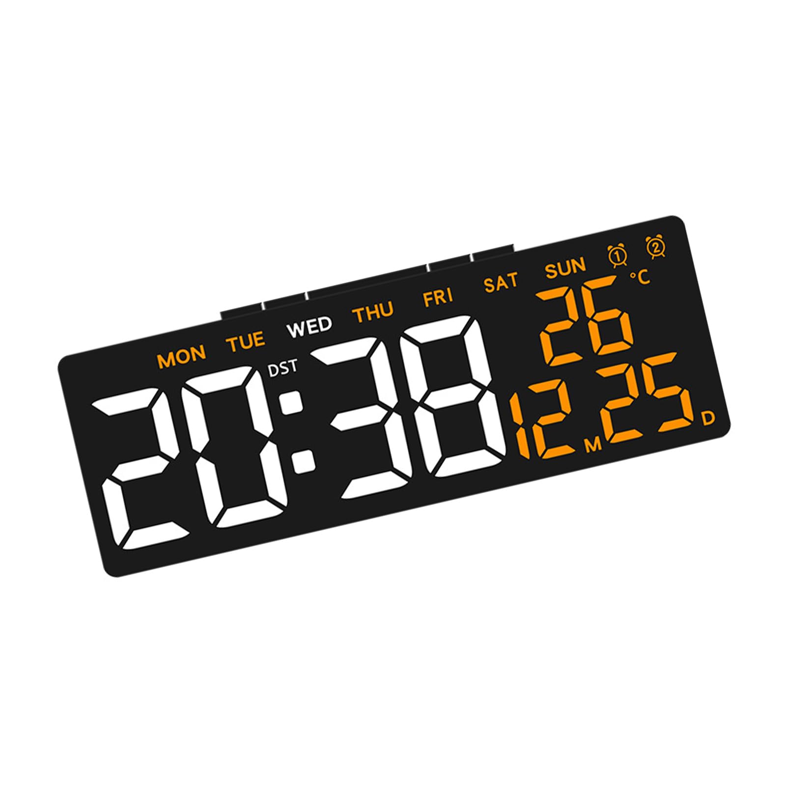Buxuaaaa LED Alarm Clock with Integrated Time Date and Temperature Display USB Charging Port for Home or Decoration LED Alarm Clock