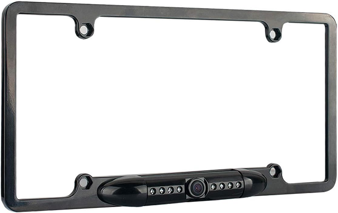 Car Parking Assistant System Kit,4.3" Car Parking Mirror Monitor with Car US Licence Plate Frame Rearview Camera Infrared LED Lights with Metal Housing