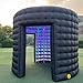 Vinfgoes 10ft Diameter Round Inflatable LED 360 Photo Booth Enclosure with Led Light, Air Blower Photo Booth Backdrop for Wedding, Birthday, Exhibition, 2 Doors