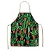 DYQ Kaktus Muster Küchenschürze for Frau Ärmellose Baumwolle Leinen Schürzen Home Kochen Backen Lätzchen Reinigungswerkzeuge Barbierschürze (Color : 3, Size : 47x38cm)