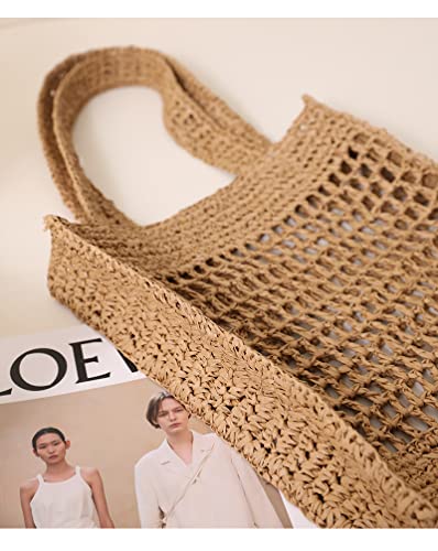 Large Mesh Beach Tote Bag Women, Fashion Mesh Beach Tote Large Bag Vacation Essentials Tote Beach Bags Shoulder Bag4