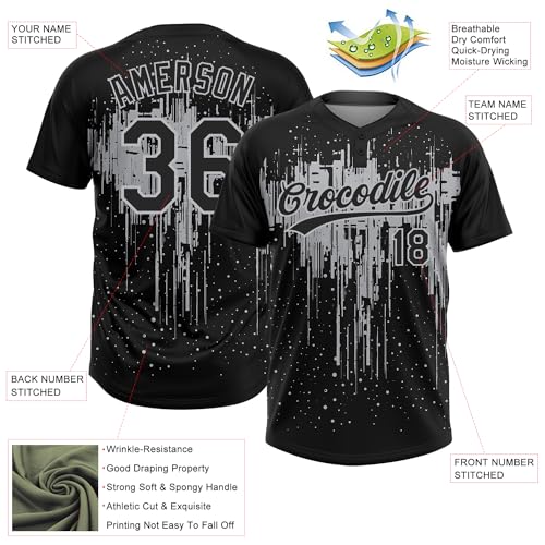 Custom Softball Jerseys Stitched Sports Team Uniforms for Men Women Youth, Personalized Baseball Shirt Button Design miniatura 3