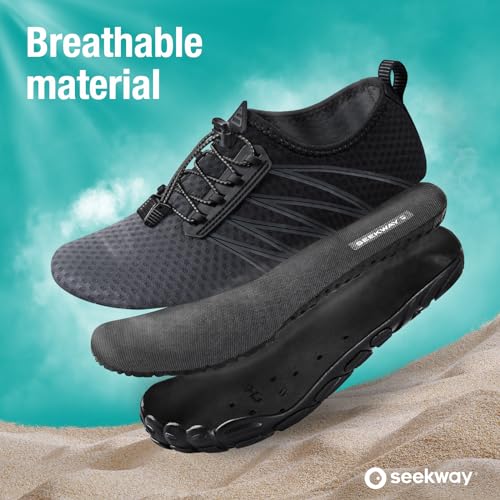 Image of SEEKWAY Mens Womens Water Shoes Quick-Dry Aqua Sock Barefoot Athletic Sports Shoes for Outdoor Beach Swim surf Walking Diving Boating Hiking Pool