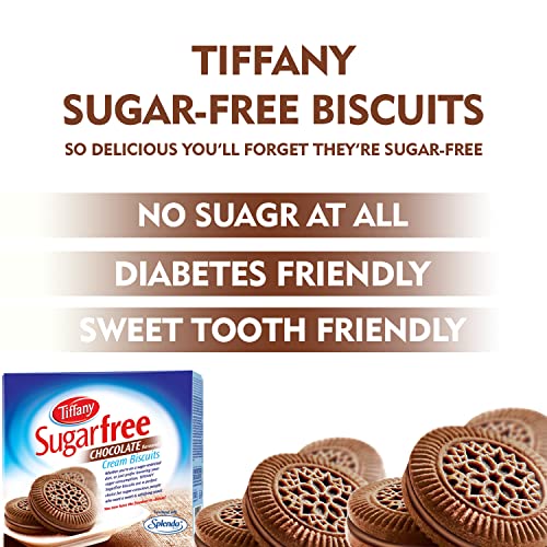 Image of Tiffany Sugar Free Chocolate Cream Sandwich Biscuits, 162g | Healthy Snacks for Diebetic | Sweetened With Splenda