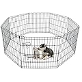 Raxter 8 Panel Pet Puppy Playpen Animal Metal Exercise Fence Run Cage with Gate Heavy Duty Foldable Dog Pen Indoor Outdoor Enclosure Run Kennel for Dogs, Rabbits, Cat & Duck (42 Inch)