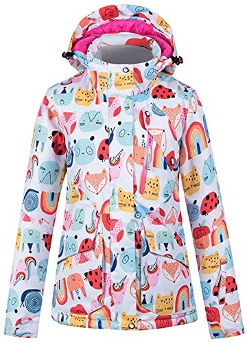 MU Veste de ski imperméable pour femmes veste d'hiver rose grand