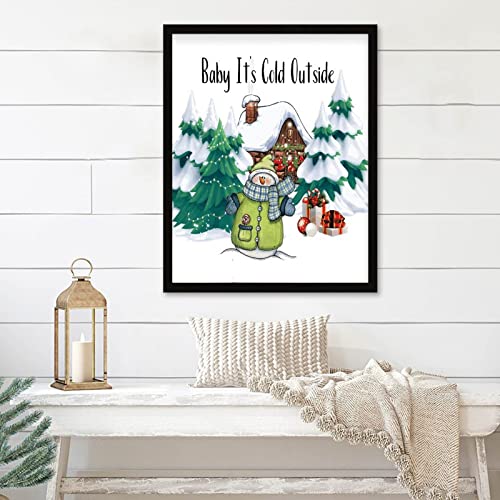 Idée cadeau déco : tableau de Noël encadré Baby It's Cold Outside