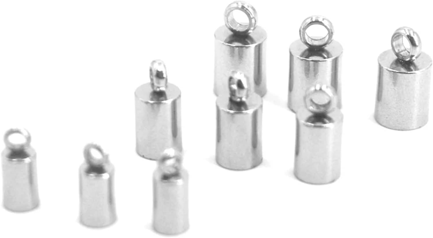 Cord Ends for Jewelry Making 120pcs Stainless Steel Clasps Hooks Cords End Caps Cord DIY Findings(5mm)