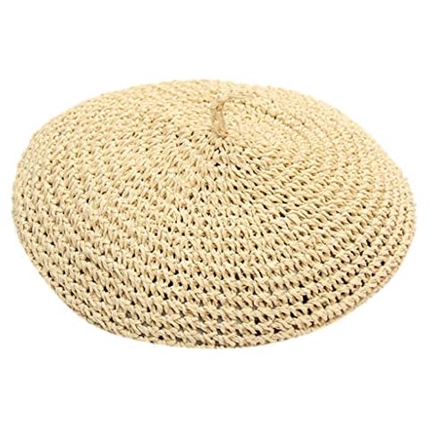 ClodeEU Women's Casual Breathable Straw Beret Cover