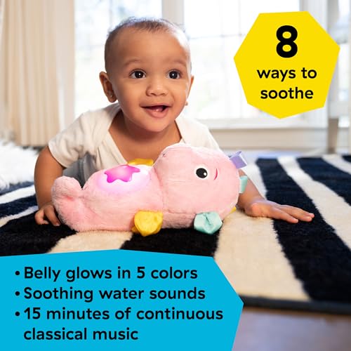 Image of Baby Einstein Sea Dreams Seahorse Plush Soother Toy, with Music and Lights, Ages 0 Months and Up, Pink