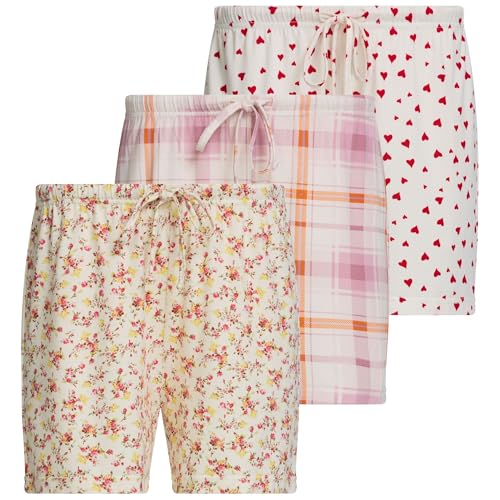 Image of Ultra Performance 3 Pack Womens Boxer Shorts Soft Pajama Sleep Lounge Short