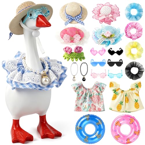 7 Inch Desk Goose Outfits 22 PCS Summer Mini Porch Goose Outfits