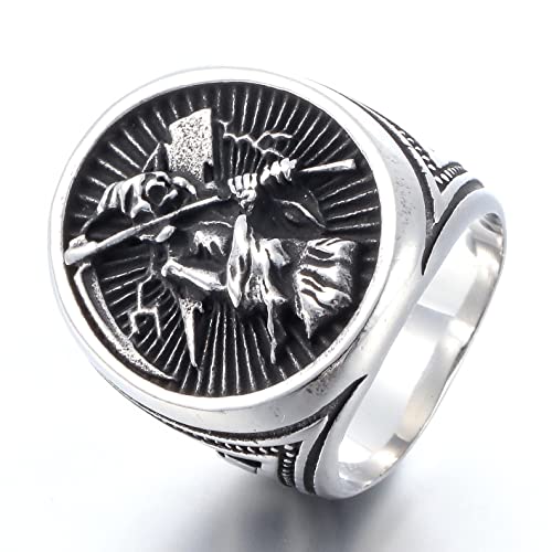 Image of Death Skull Ring for Men Stainless Steel Jewelry Biker Rings Scary Death Ring Skull for Gifts