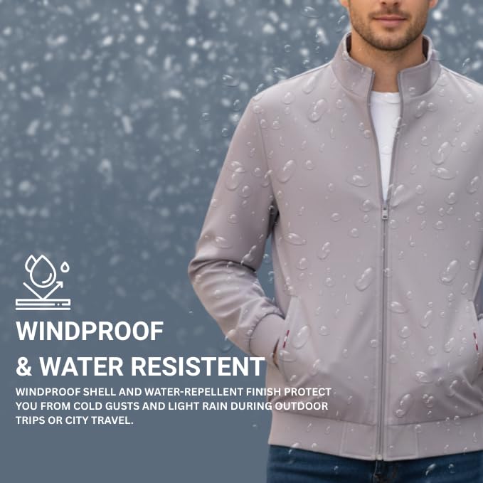 Image of GRECIILOOKS Stylish Jacket For Men | Regular Fit Zip-Up Casual jacket | Polyester-Cotton Bomber jackets for men