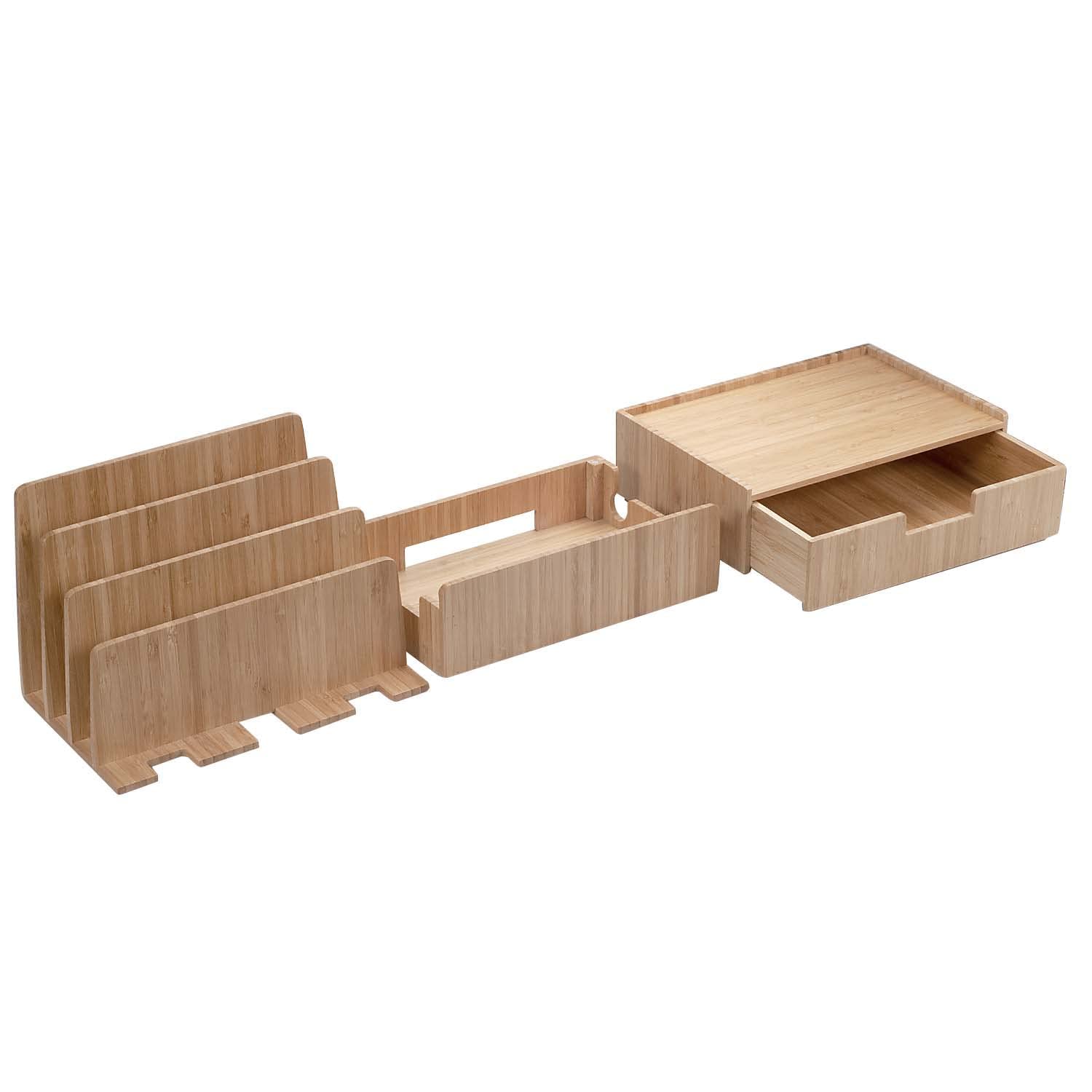 Bamboo Charging Station Stand Combo for Phones Tablets - Dettaglio
