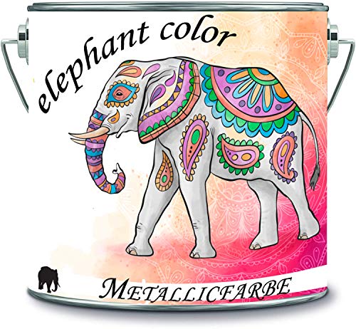 elephant color Metallic Farbe Latex Dispersionsfarbe diffusionsfähig Innenwandfarbe seidenglänzend in vielen exklusiven hochwertigen Farben Metallicfarbe (100 ml, Blau)