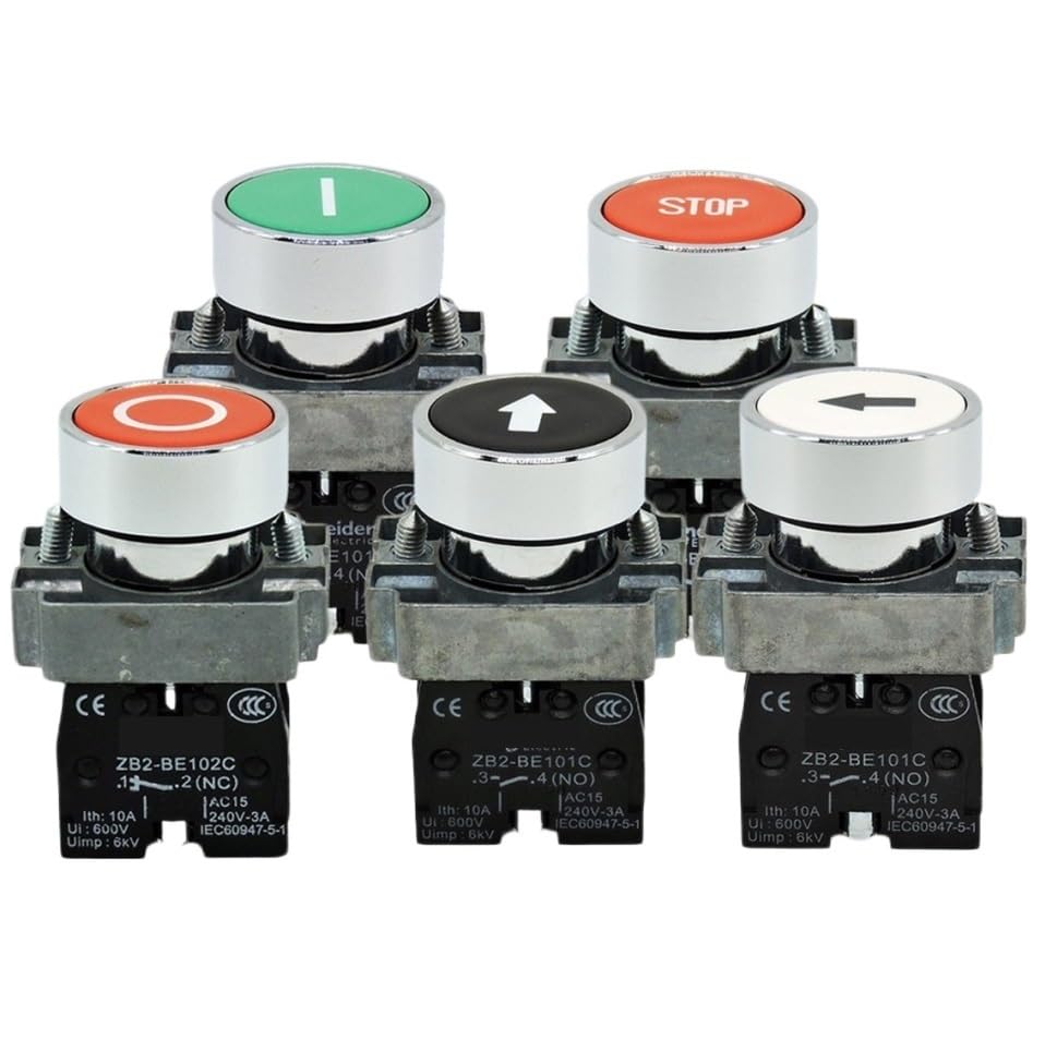 Bouton XB2BA4322C pour stopper les pannes de contact sur panneaux électriques