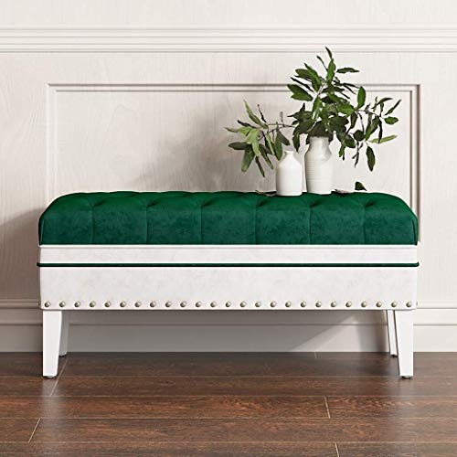 HYL Storage Benches Sofa Stool Bed End Stool Shoe Store Test Shoe Bench Long Stool for Entrance Clothing Store (Color : Green, Size : 80 * 40 * 45CM)