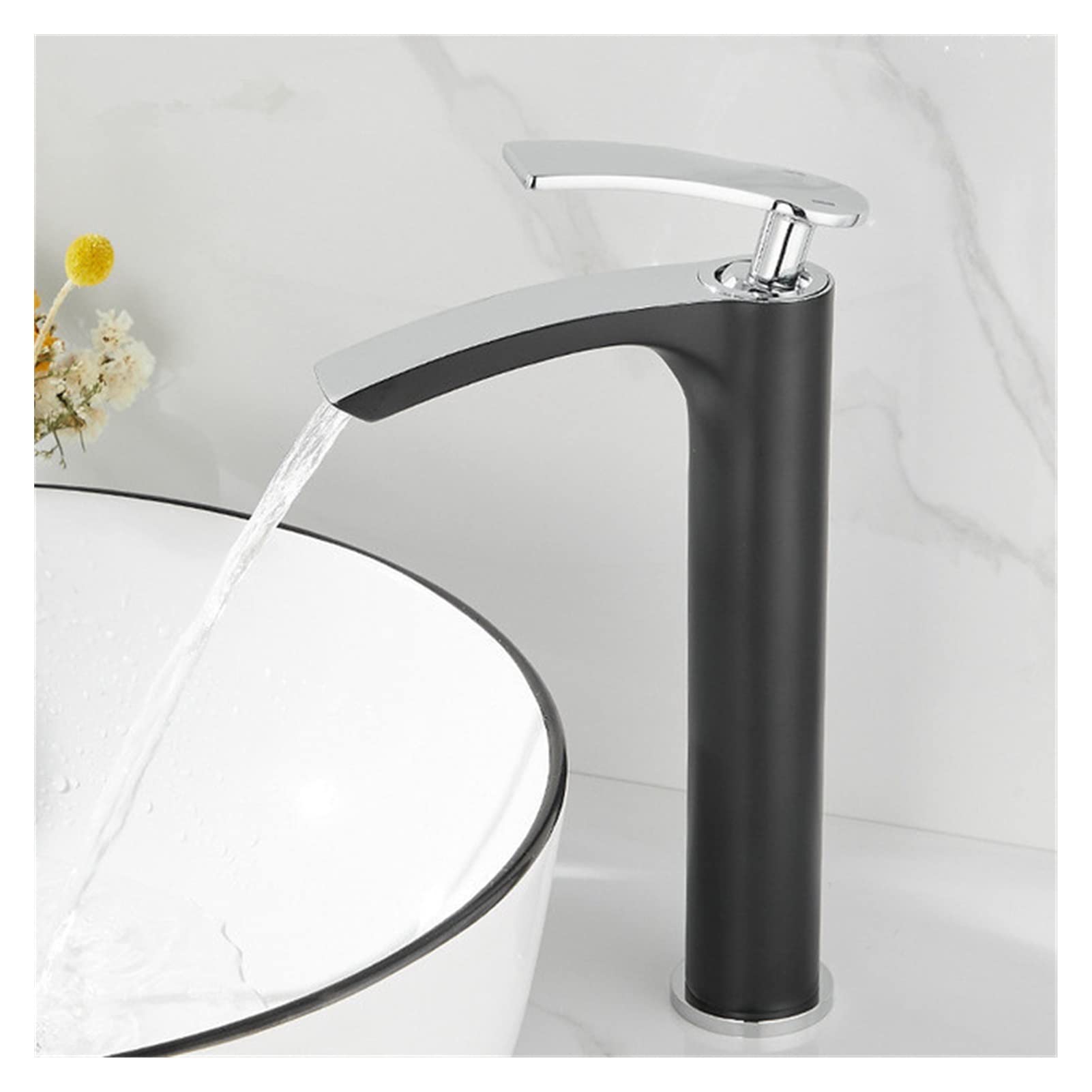 ZQFHSX Brass Bathroom Faucet - Deck Mounted Hot & Cold Water Mixer Tap for Kitchen Stylish Finish