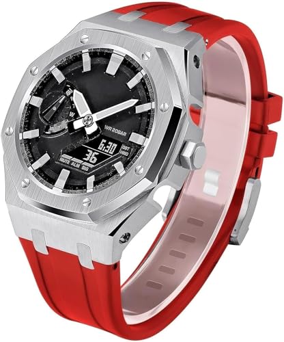 Boîtier de montre en métal gm2100 et bracelet en caoutchouc pour customisation ga2100 2110