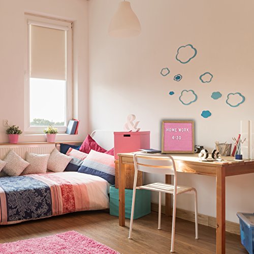 10” X 10” Felt Letter Board With 360 Changeable White Letters – Two Zippered Pouches- Plastic Stand And Metal Hook For Easy Display (Blue) #TOP2