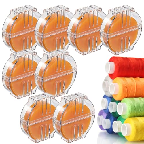 Elegaperma 8pcs Thread Wax for Hand Sewing with Plastic Box, Beeswax for Thread, Threads Magic Threads Conditioner for Hand Sewing Embroidery Threading Wax