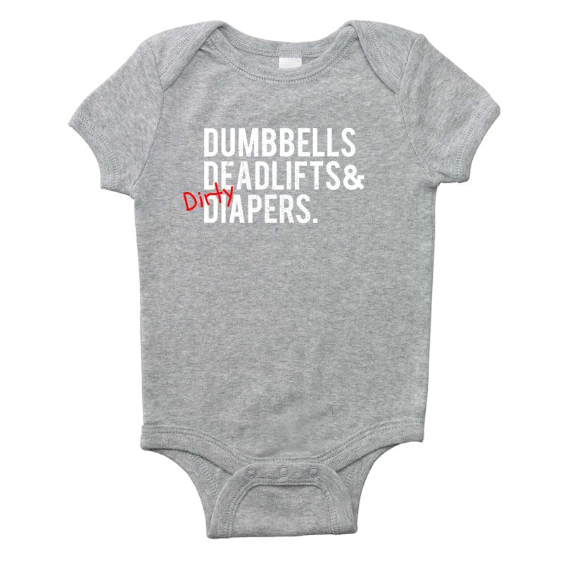 Dumbbells Deadlifts & Dirty Diapers Mini-Me Triple D Bodysuit - Unisex Bodysuit, Baby Boy or Baby Girl4