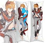 OTTOROON Body Pillow Case Tartaglia Pillowcase Double Sided Hugging Cover Short Plush Dakimakura for 59'x20'(150x50cm)