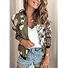 ECOWISH Womens Jackets Lightweight Zip Up Casual Inspired Bomber Jacket Leopard Coat Stand Collar Short Outwear Tops - Image 3