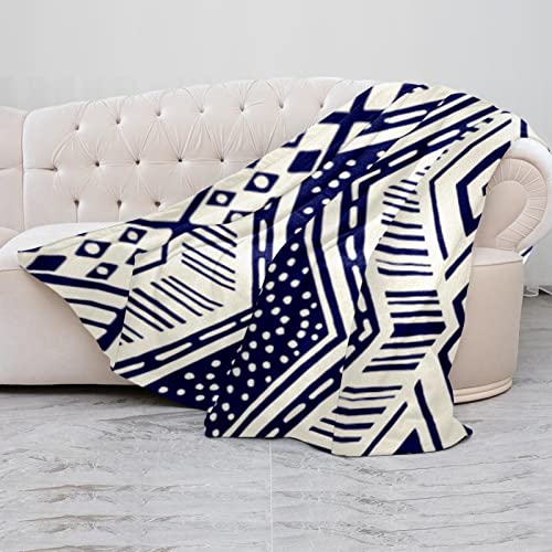 Couverture polaire légère à motif géométrique tribal et texture douce - 5