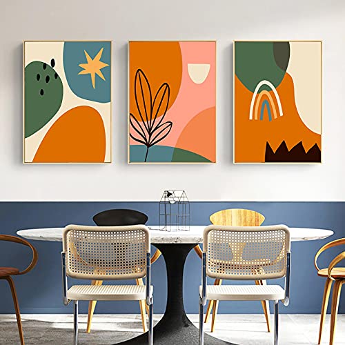 Tableau moderne salon triptyque abstrait pour habiller un grand mur