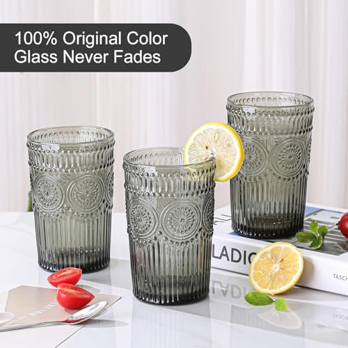 Image of bellemax 300ML Juice and Water Glass Stylish Crystal Highball Drinking Glasses, Medium Size Tumbler Glasses for Juice, Water, Milk, lassi, Cocktails and Sharbat (TR-12, 6 Count (Pack of 1))
