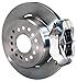 NEW WILWOOD REAR DISC BRAKE KIT, 12" ROTORS, PARKING BRAKE ASSEMBLIES, POLISHED 4 PISTON DYNALITE CALIPERS, FOR REAR ENDS WITH SMALL BEARING FORD AXLE FLANGES & 2.66" OFFSET, MUSTANG FAIRLANE COUGAR