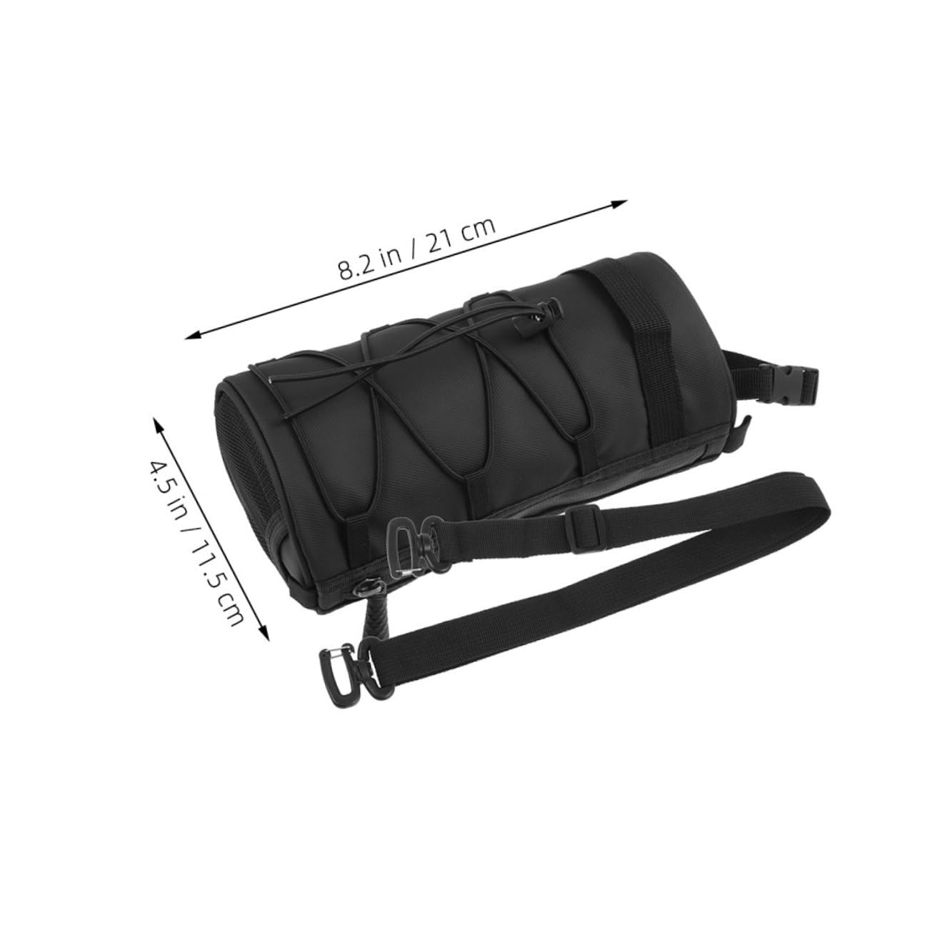 Borsa da Manubrio per Bicicletta 2 Pezzi 2, 5 in Nylon Nero | Cuciture Riflettenti, Design Multifunzione, Installazione Semplice, per Uscite Notturne e Attività All'aperto