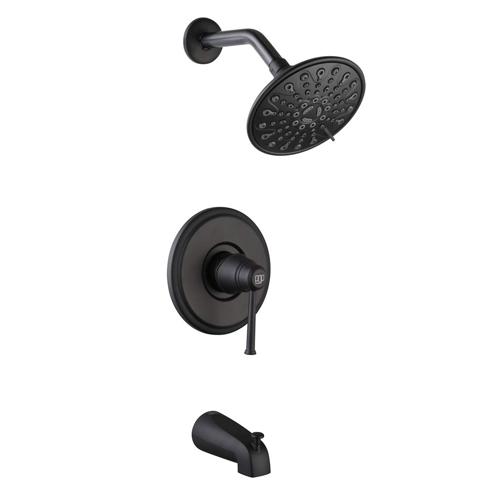 Matte Black Shower Faucet Set with Tub Spout, Tub and Shower Trim Kit ...