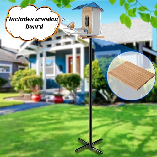 Ottsuls Bird Feeder Pole, 76 Inch Heavy Duty Bird House Pole Kit for Outdoors, with Wooden Board, 5-Prong Base Feeding Station for Wild Birds Watching, Adjustable Feeder Stand (House Not Included) by Ottsuls - Image 6